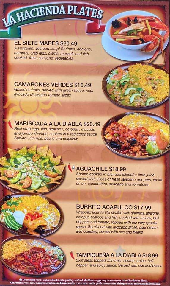 La Hacienda Mexican Restaurant Menu image 3